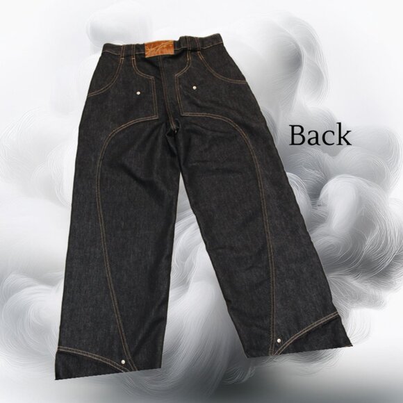 Fine Culture Ebony V6, Urban Street Wear Black Baggies Jean, Size Medium - Picture 5 of 11
